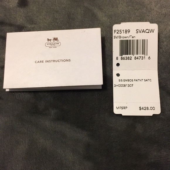 Coach embossed brown satchel bag - Picture 8 of 8